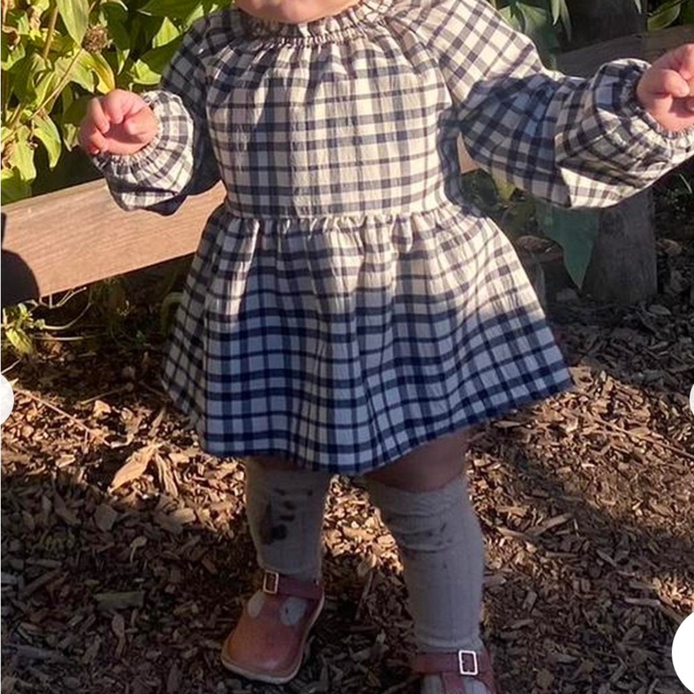 Zara Girls Checkered Blouse or Dress Size 4-5 Years Runs Big